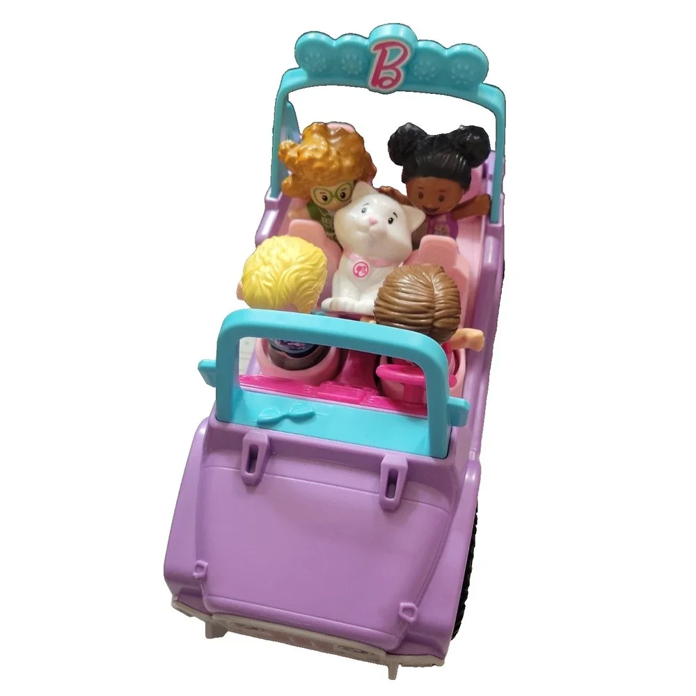 Fisher-Price Little People Barbie Beach Cruiser With some Figures Works